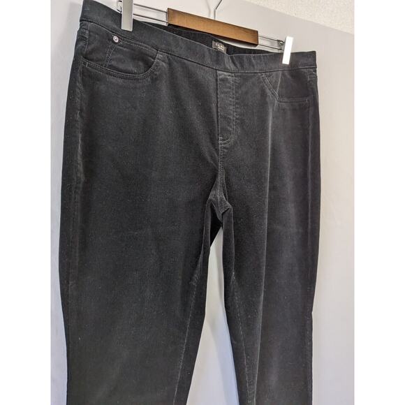 Talbots Pants Black Corduroy Pull On Size 1X Petite Fine Cord Stretch Slim Leg - Picture 2 of 8
